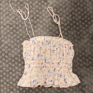 floral tie shoulder top from american eagle xs